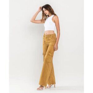 Vervet Olivia High Rise Cargo Wide Leg Jeans in Golden Brown - Sz 32 - NWT